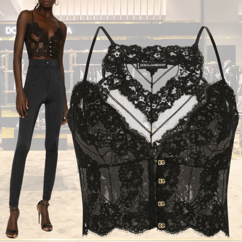 【DOLCE＆GABBANA】レース ブラレット トップ