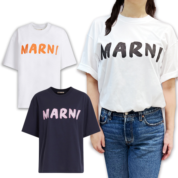 MARNI マルニ ロゴ入り オーガニックコットン製Tシャツ
