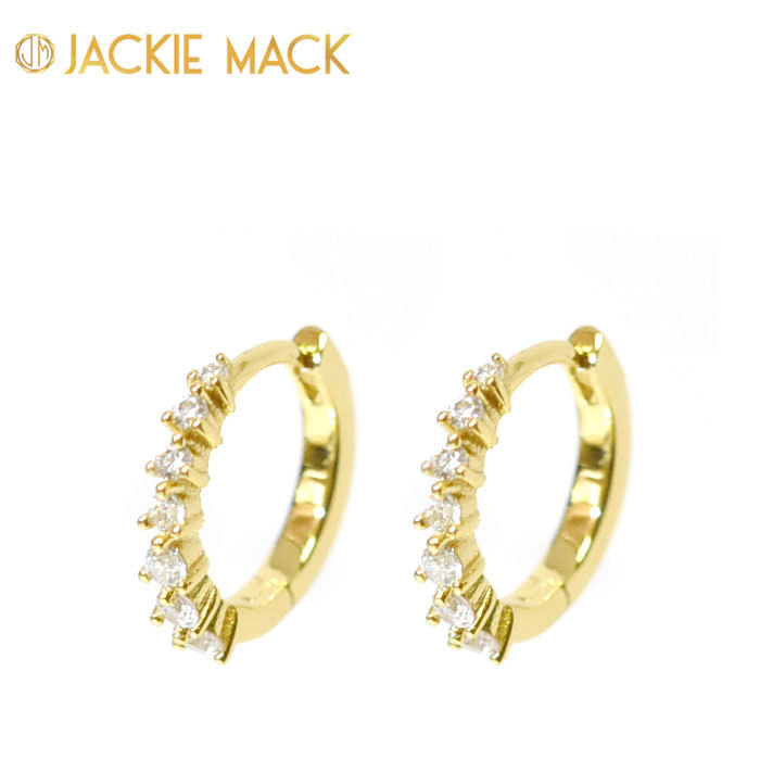 【国内即発】≪JACKIE MACK≫ CZ ゴールド フープ ピアス 国内即発】≪JACKIE MACK≫ CZ ゴールド フープ ピアス