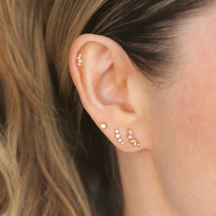 【国内即発】≪JACKIE MACK≫ CZ シルバー スタッズ ピアス