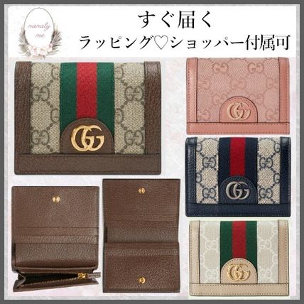 GUCCI Folding Wallets Ophidia GG card case wallet