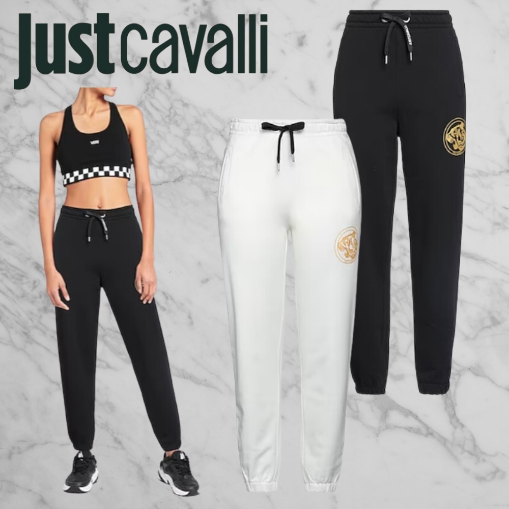 【JUST CAVALLI 】タイガーロゴ コットン100％ スウェットパンツ
