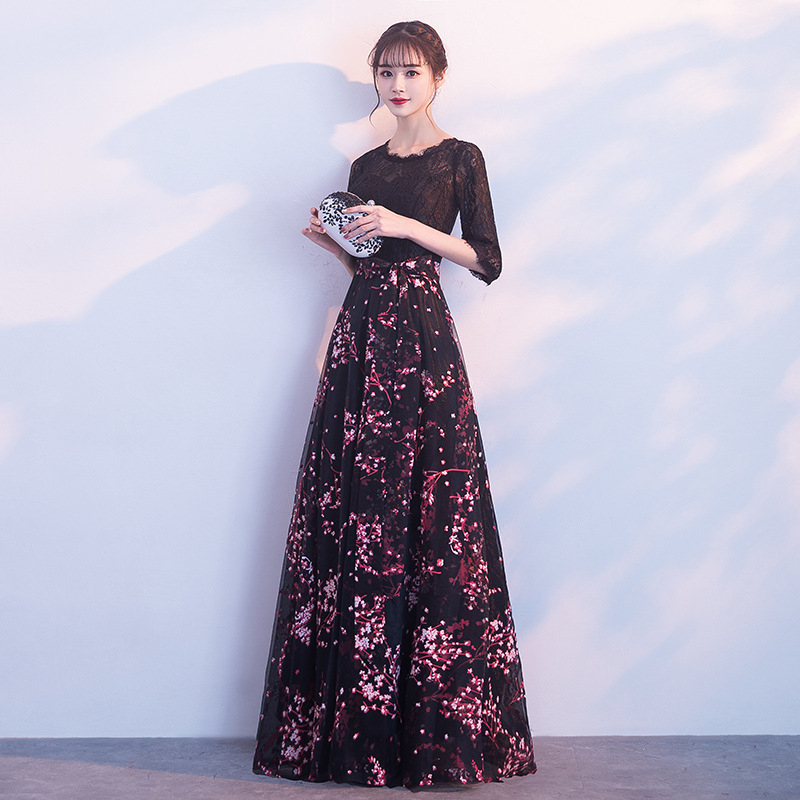 全3色 ドレス 結婚式 Aライン 花柄 シースルー 総柄 膝丈 リボン 全3色 ドレス 結婚式 Aライン 花柄 シースルー 総柄 膝丈 リボン