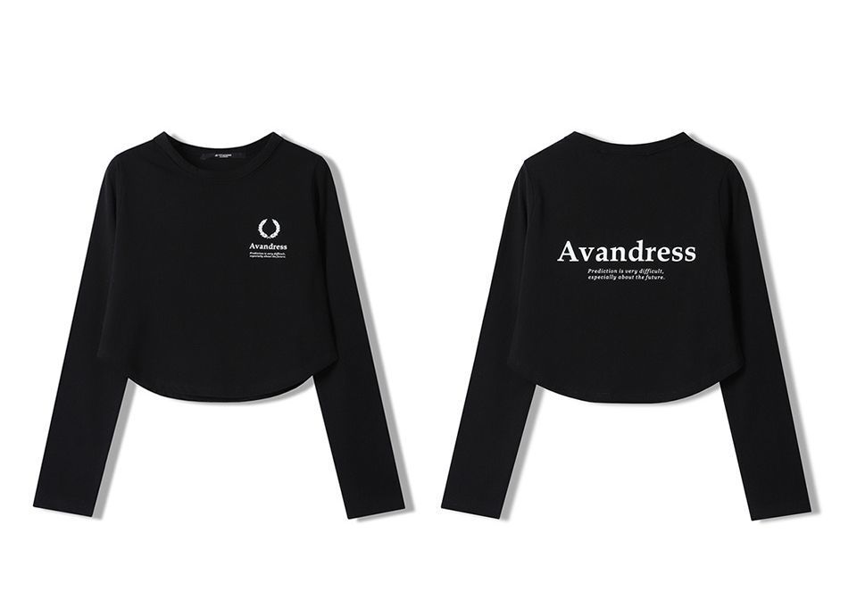 AVANDRESS☆韓国☆人気☆MINI LAUREL CROP LONG SLEEVE TEE