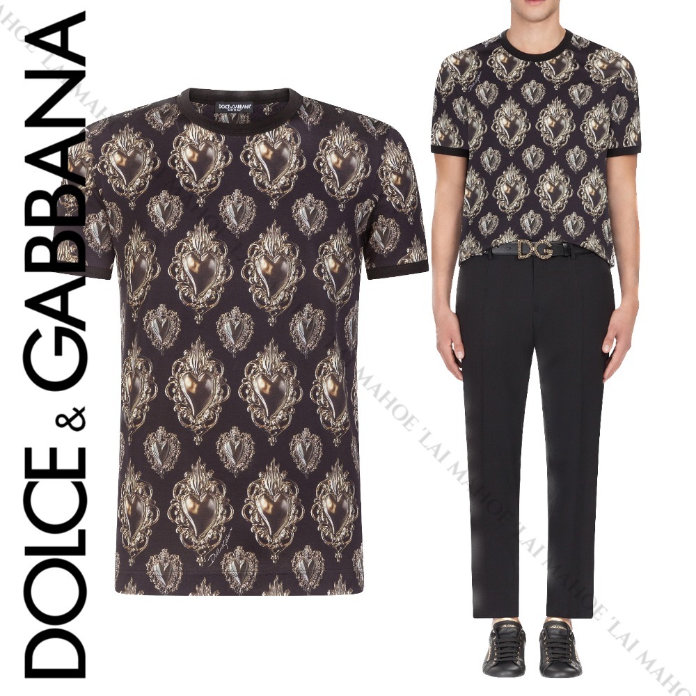 DOLCE&GABBANA ハート総柄Tシャツ