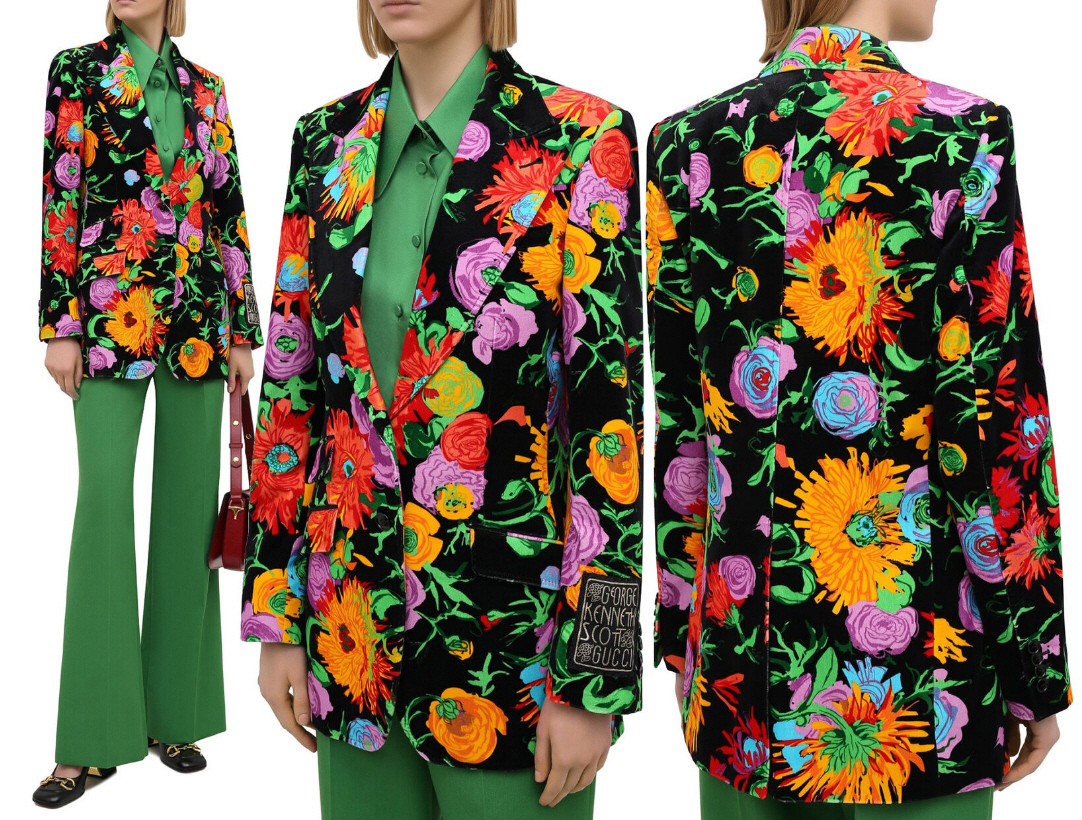 GUCCI☆素敵！KEN SCOTT FLORAL VELVET BLAZER JACKET (GUCCI
