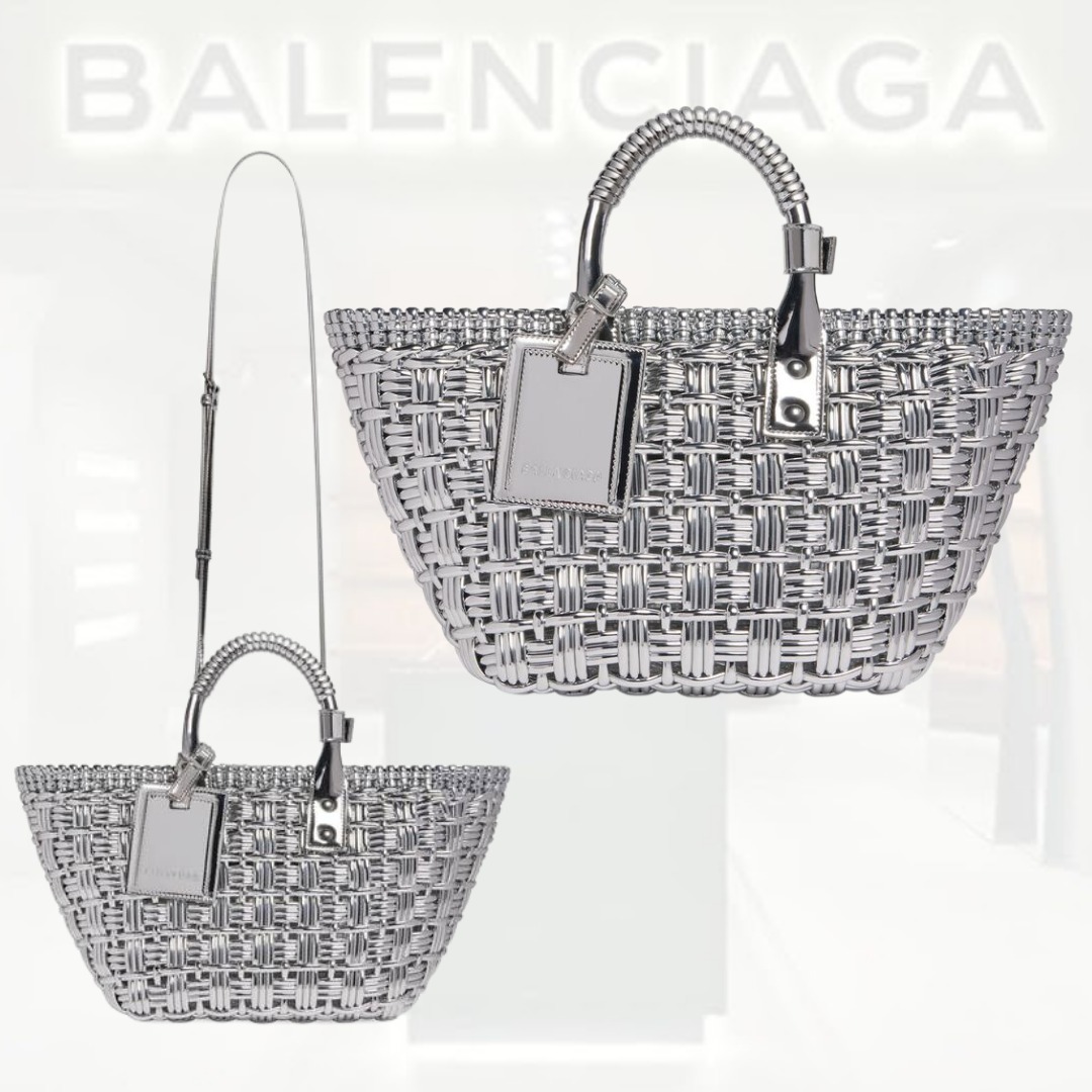 国内発+BALENCIAGA+BISTRO XS バスケット シルバーミラー