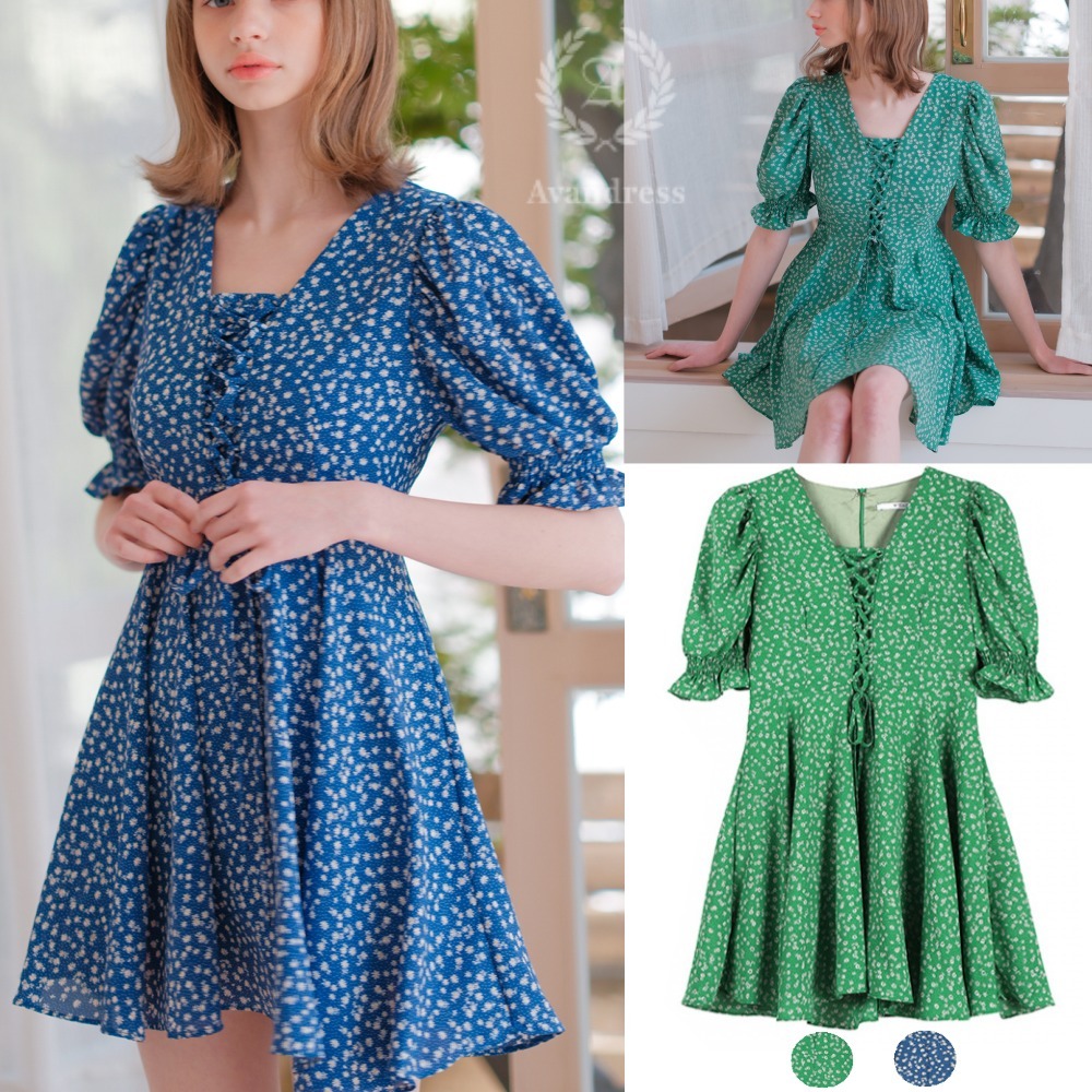 AVANDRESS★韓国★人気★Daisy Puff Dress 2色/追跡あり