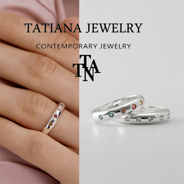 【TATIANA】Dot Cubic Ring★送料無料★2色