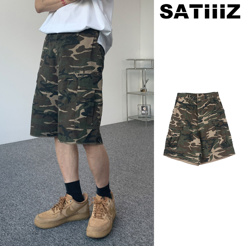 【SATIIIZ】Dope Military Cargo Half Pants