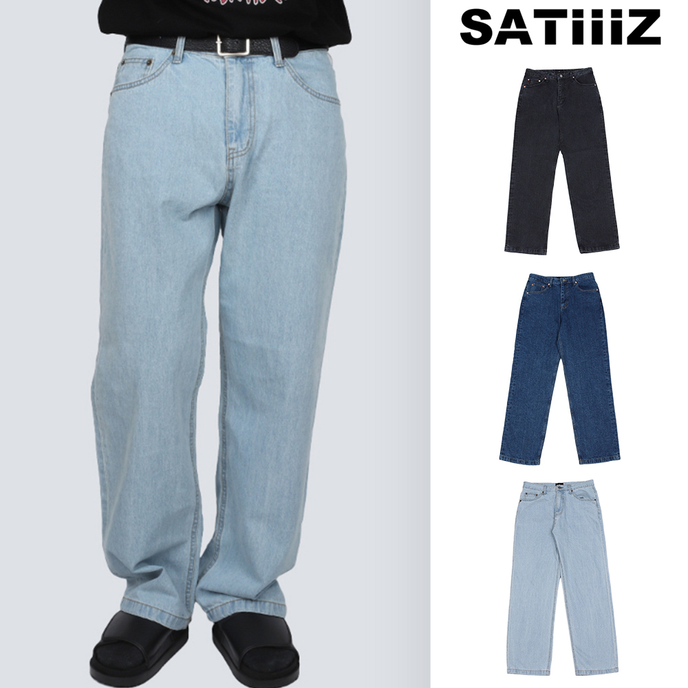【SATIIIZ】Pion Wide Denim Pants