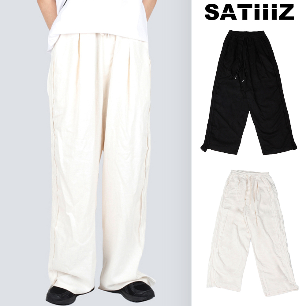 【SATIIIZ】Sanon Track Linen Pants