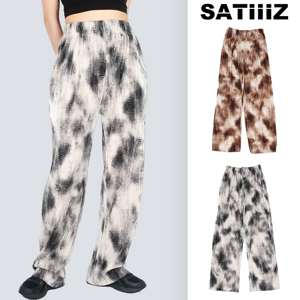 【SATIIIZ】Perdiker watery pleated pants