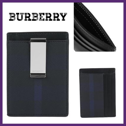 Burberry Money Clips Unisex Street Style Plain Logo Money Clips