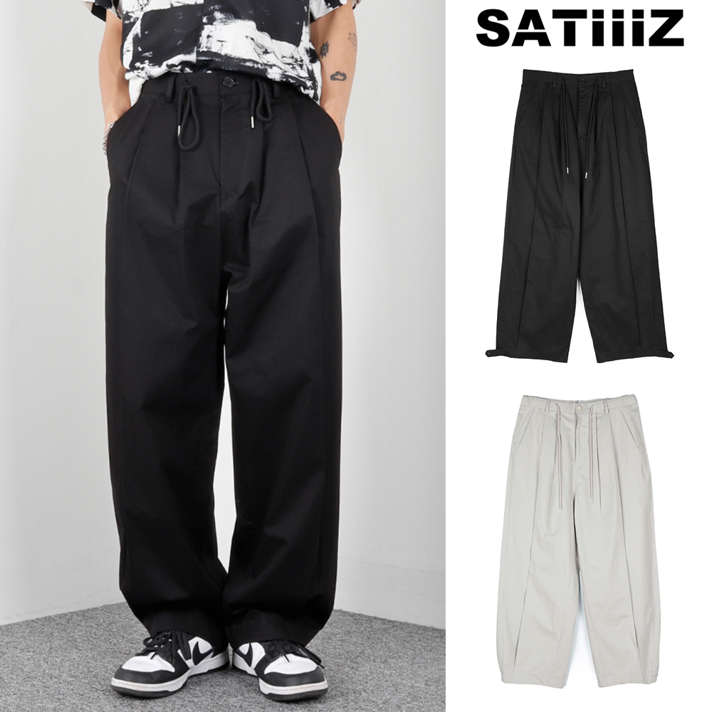 【SATIIIZ】Karin Deep Pintuck Wide Pants