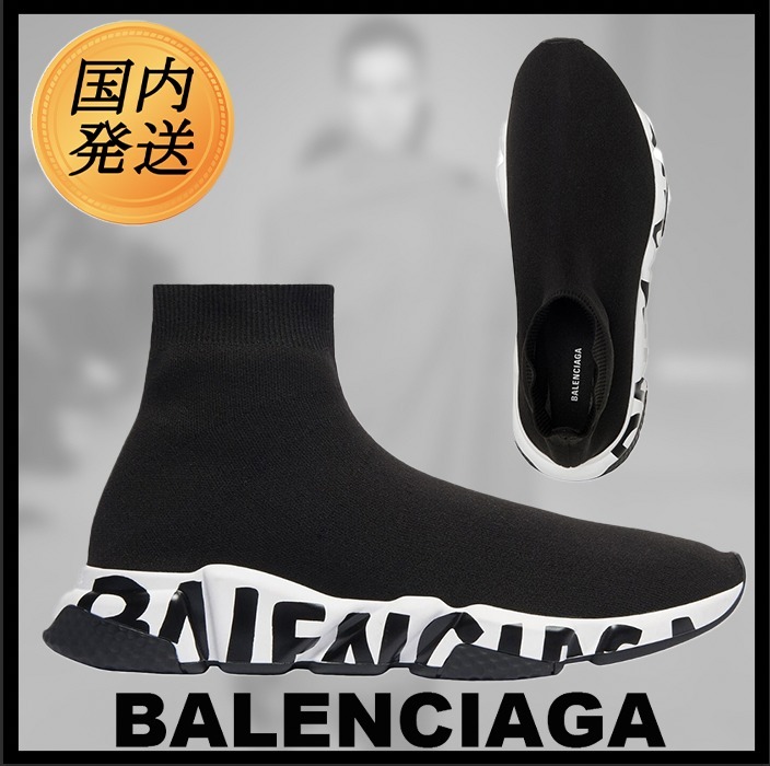 【国内発送★BALENCIAGA】SPEED GRAFFITI ニット スニーカー