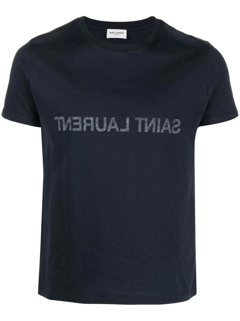★送料関税込★Saint Laurent クルーネック リバースロゴTシャツ 関税送料込☆Saint Laurent☆リバース ロゴ Tシャツ