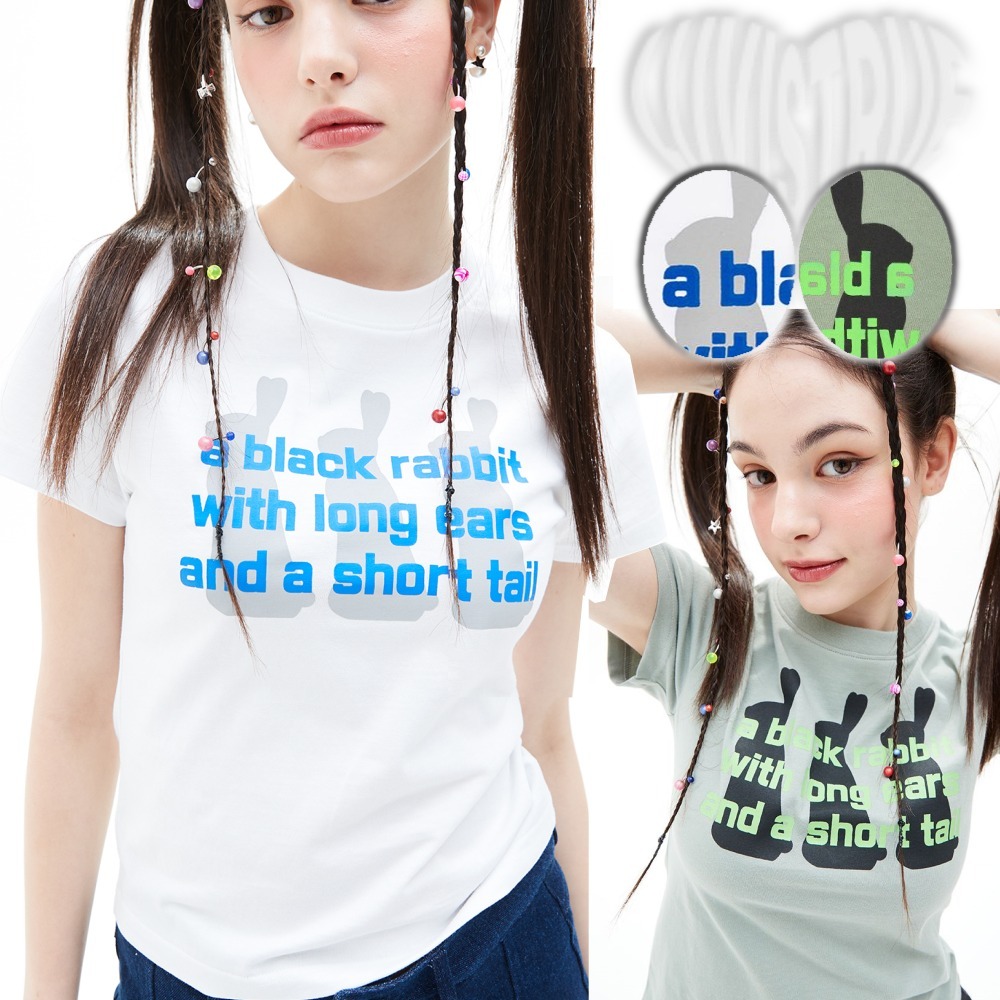 LUV IS TRUE★韓国★新作★人気★VS 3 RABBIT TEE 半袖T 2色