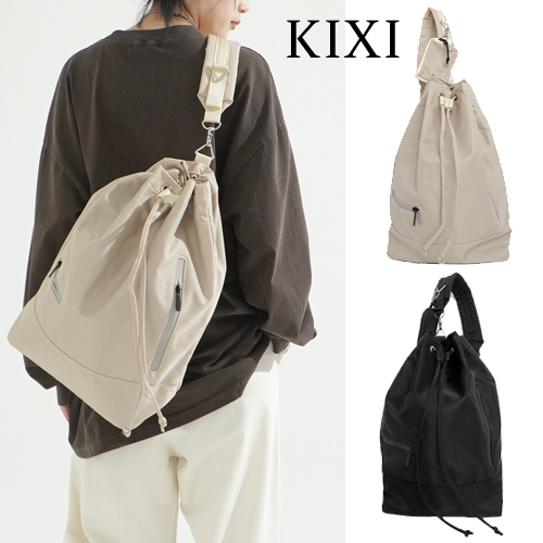【KIXI】★(UNISEX) Mini Pouch String Bucket Bag