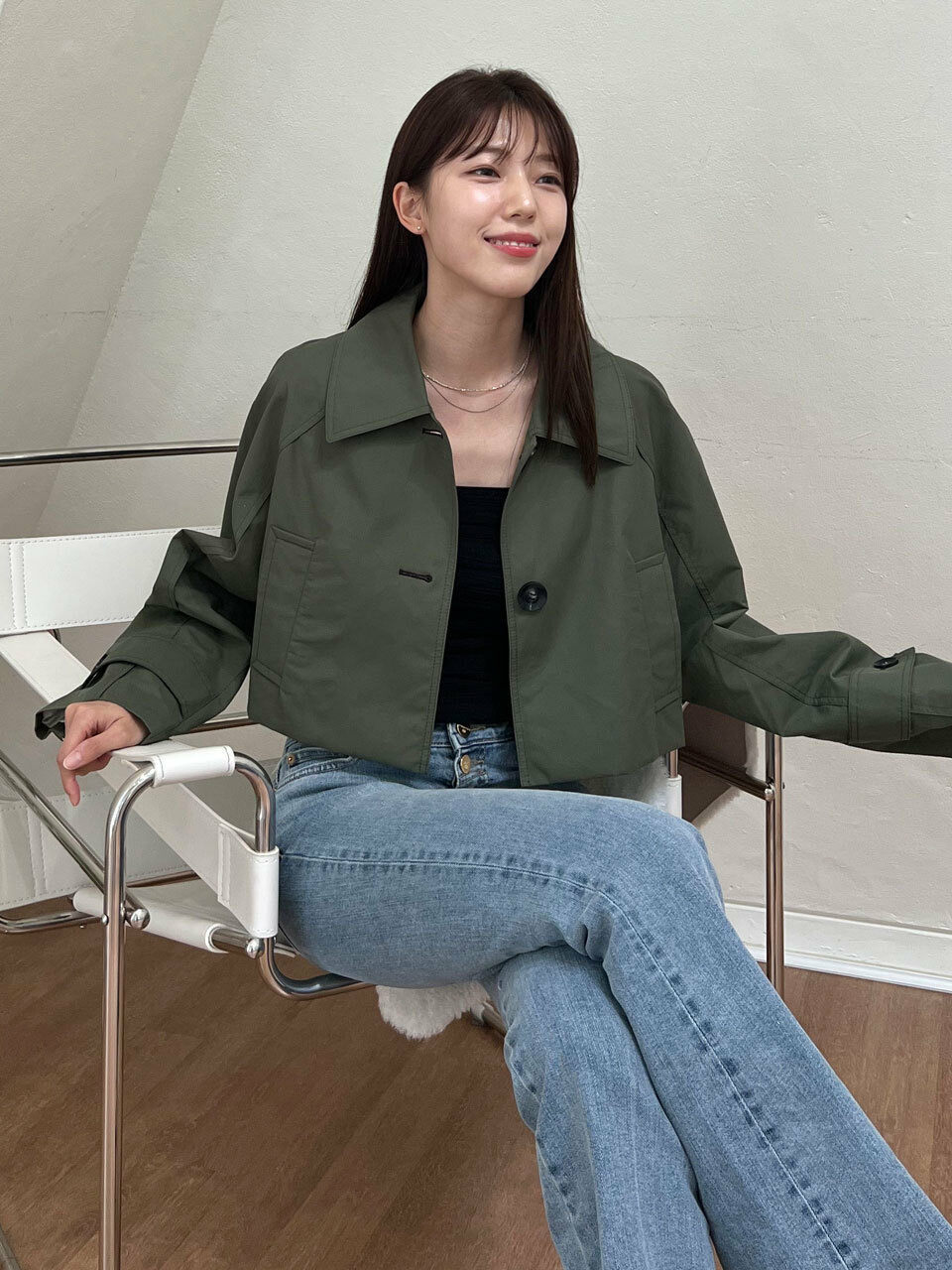 【a.t.corner】23SS Short Trench Jacket/セレブ着用/韓国大人気