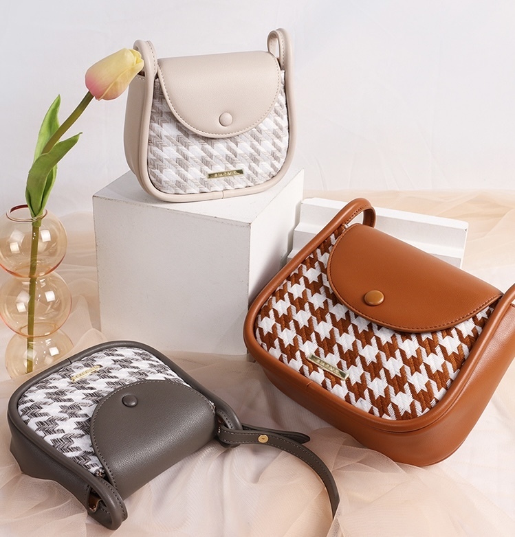☆S'AIME 千鳥紋斜背迷ni包 千鳥格子柄ショルダーバッグ/送料込
