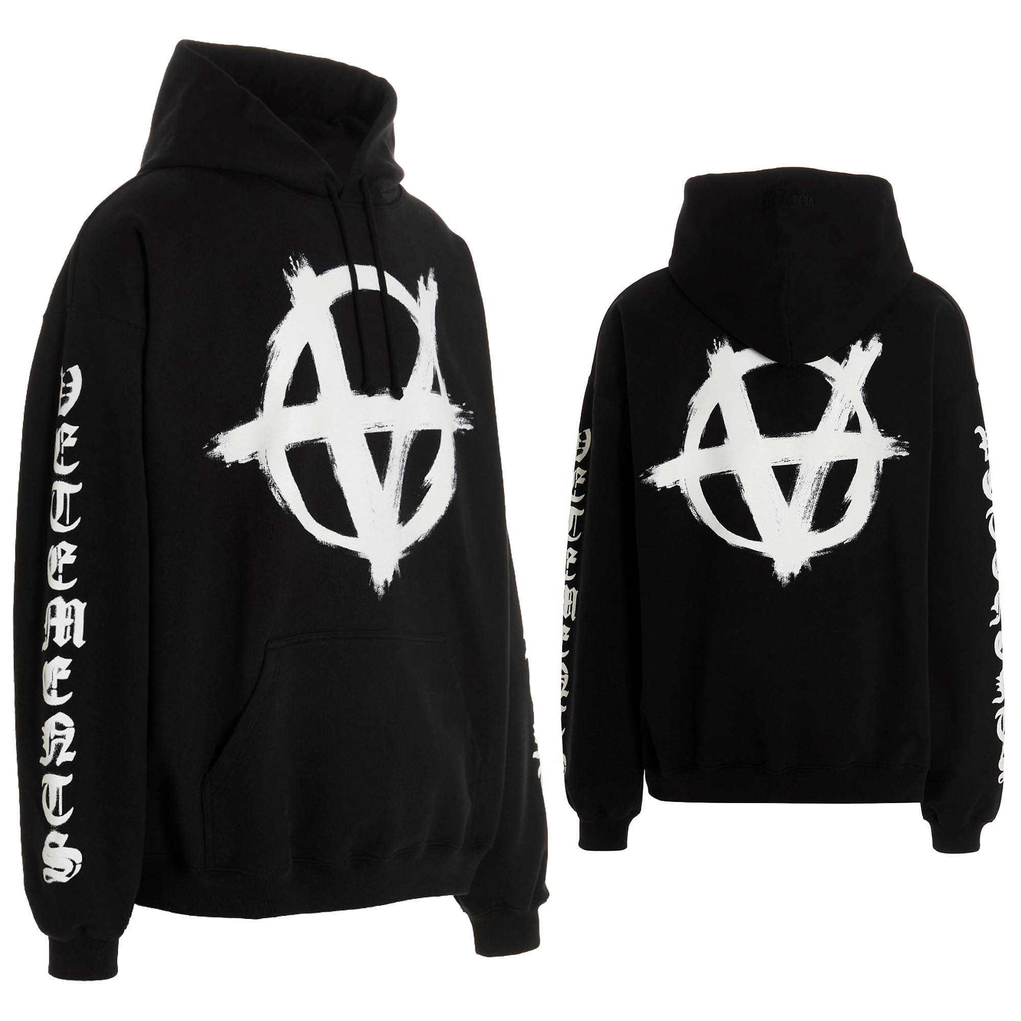 本物新品保証 関税込VETEMENTS DOUBLE ANARCHY ロゴ フーディ オーバー