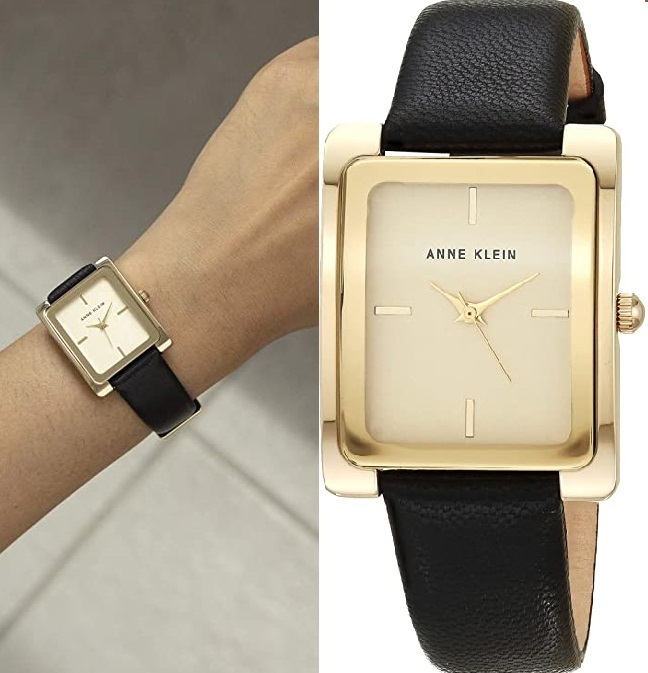 Sale!! ANNE KLEIN レザーストラップ スクエアー腕時計 関税補償