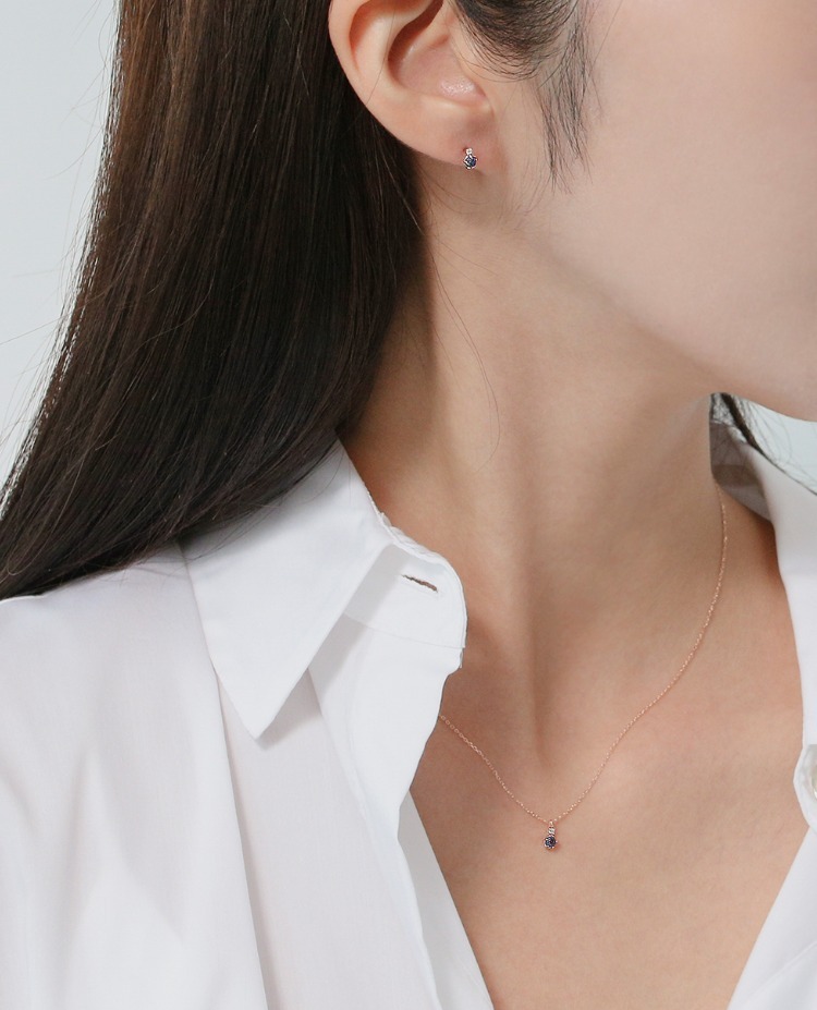 LLOYD] 14K GOLD☆Rose cut birthstone Necklace