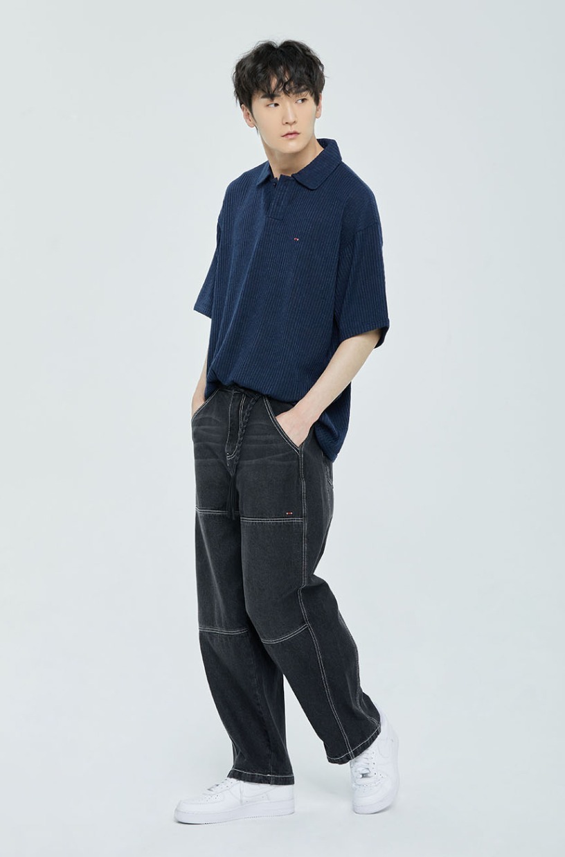 ★送料・関税込★ROMANTIC CROWN★MINIMAL LOGO KNIT POLO★ ROMANTIC CROWN]☆MINIMAL LOGO KNIT POLO