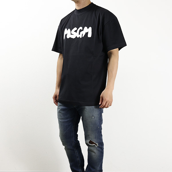 【MSGM】コットン クールネック Tシャツ（2色） MSGM エムエスジイエム Tシャツ 半袖 クルーネック コットン