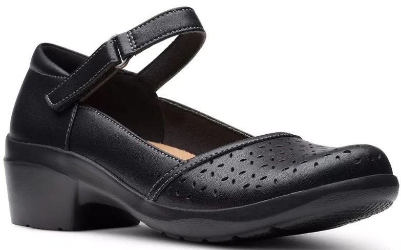 Clarks パンプス ストラップ 4.5cm ヒール ブラック