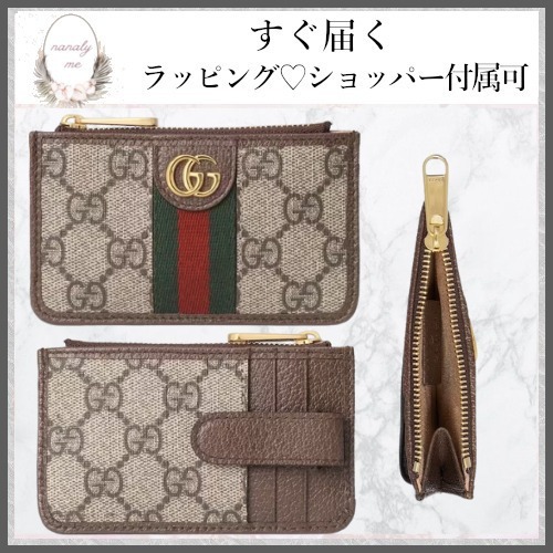 【今大人気☆】 グッチ ジップ カードケース ミニ財布にも