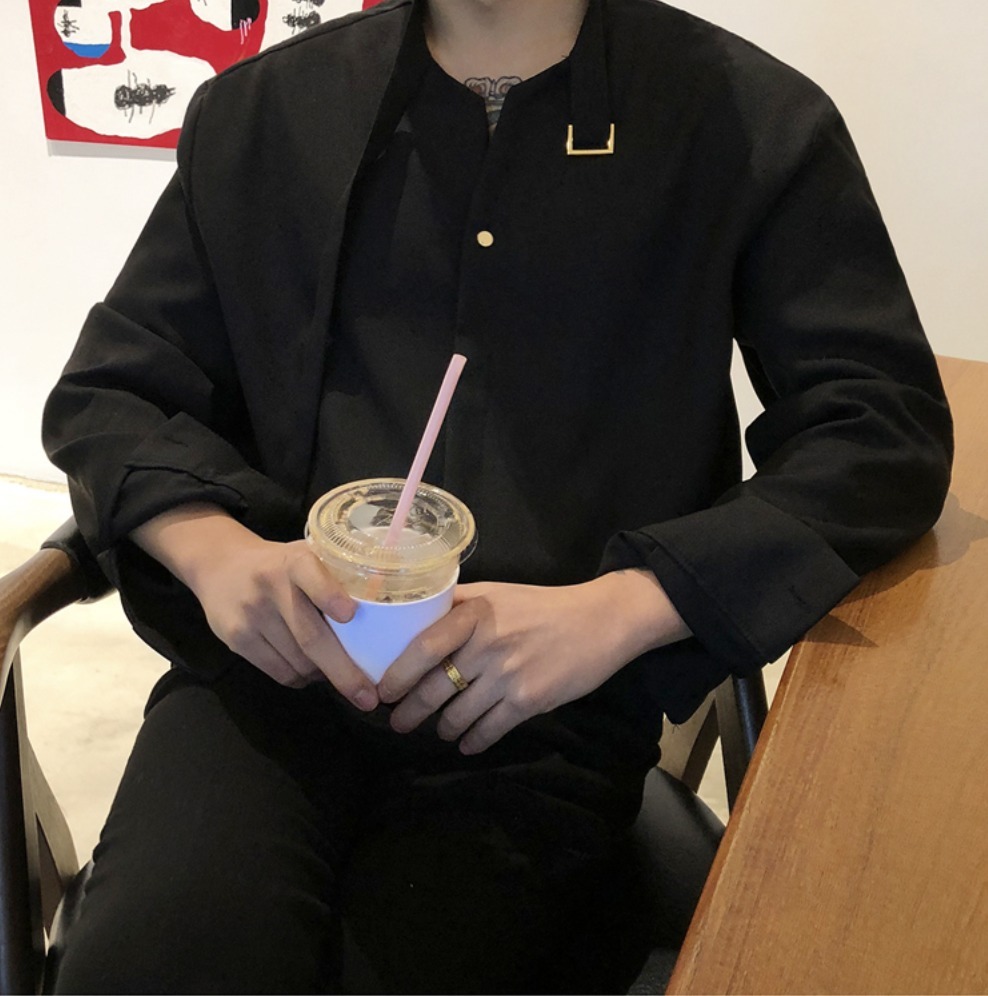 ドレス シャツ 長袖 エレガント パーティー メンズ 大きい 韓国