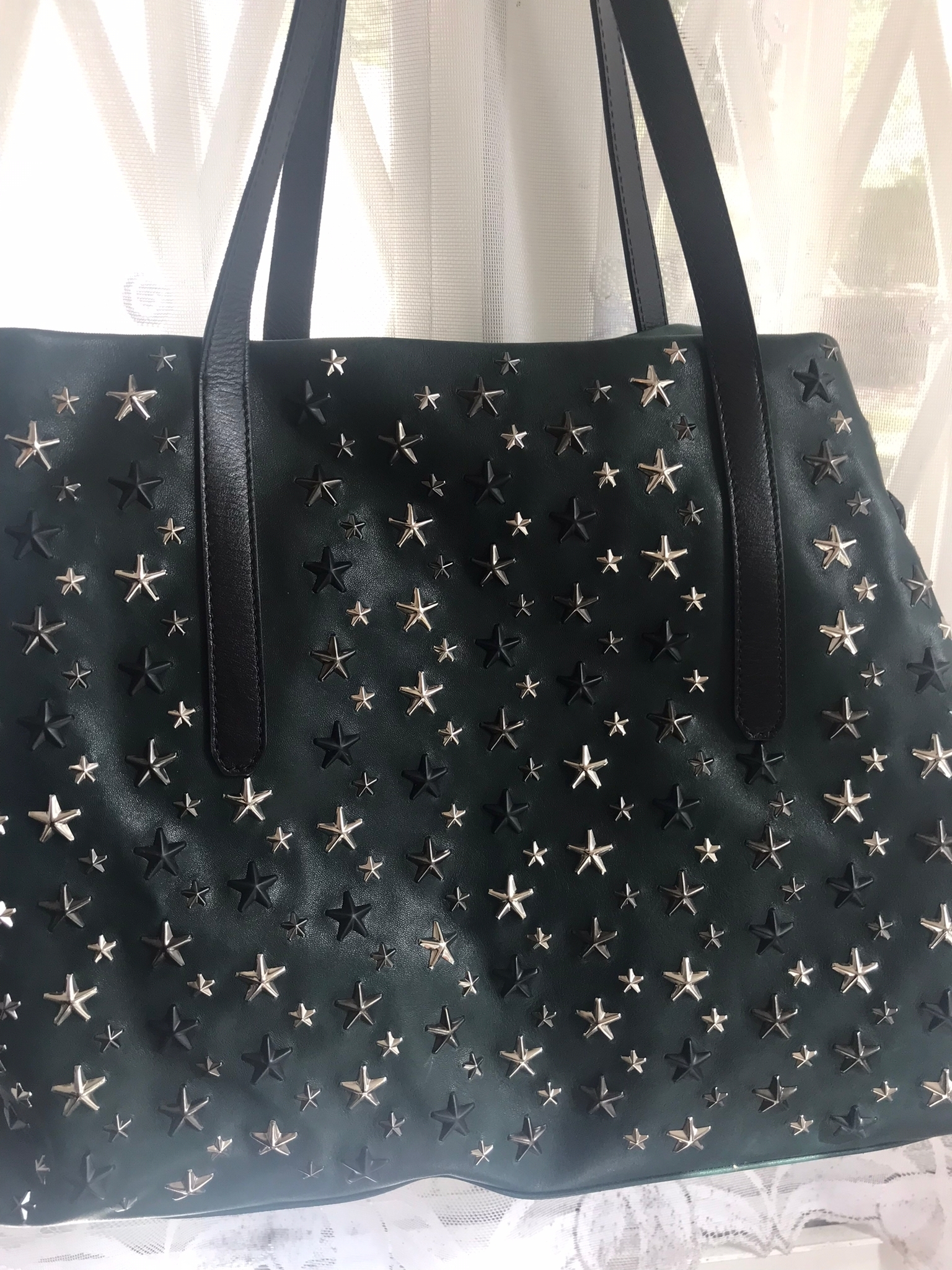JIMMY CHOO《新作入荷》ミックススターズ付PIMLICO S グリーン
