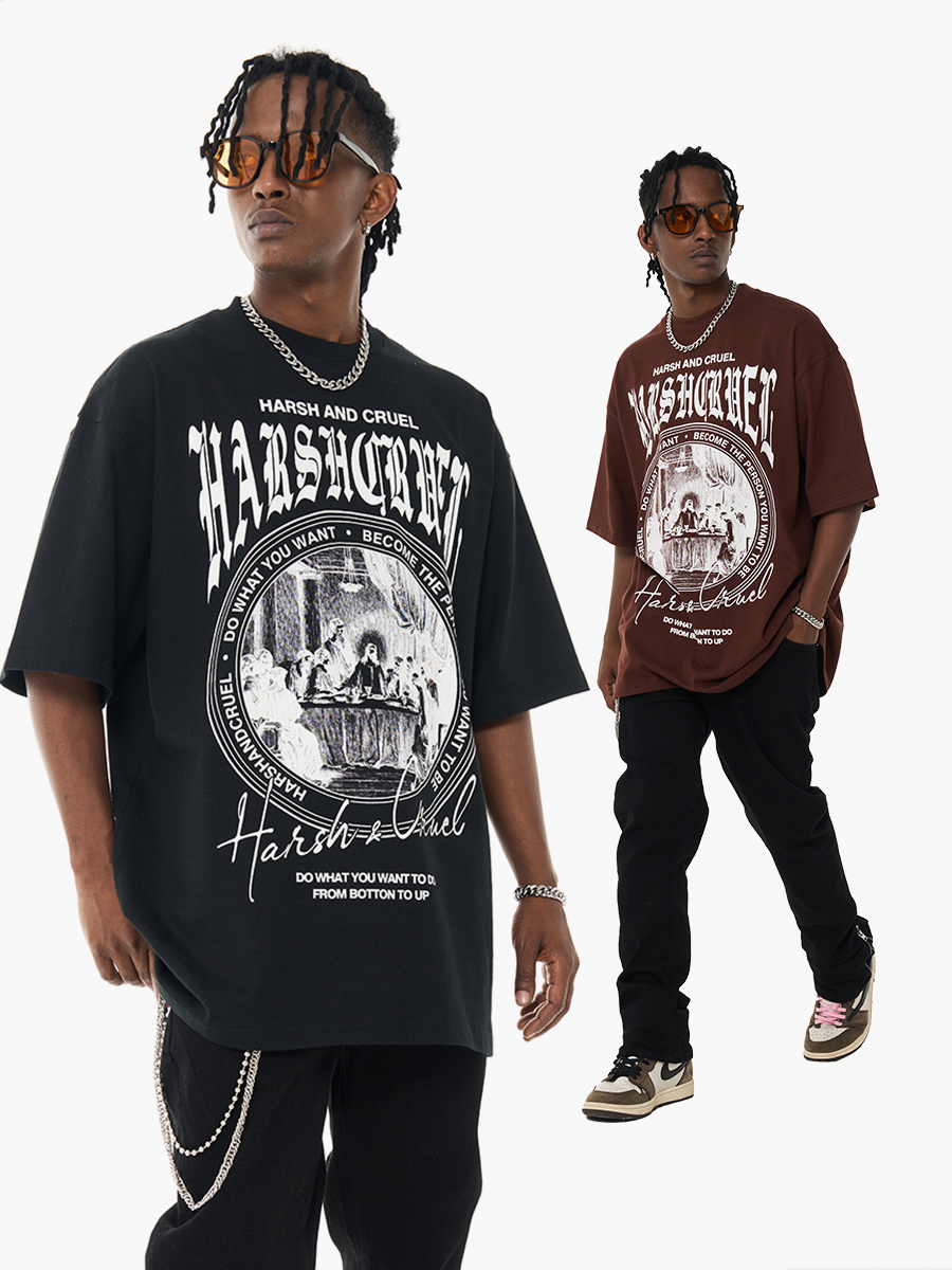HARSH AND CRUEL ファッション Tシャツ ◆男女シンプル 4色