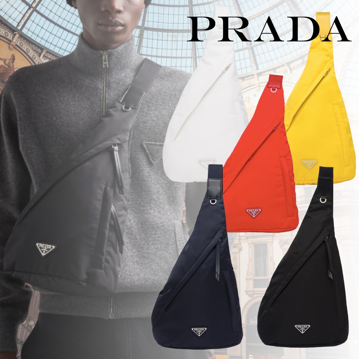 PRADA プラダ Re-Nylon リナイロン レザー Bag ショルダーバッグ