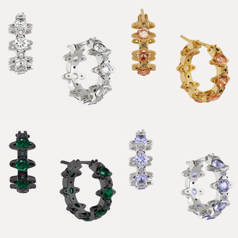 ★vivienne westwood★WARWICK クリスタル フープ オーブピアス