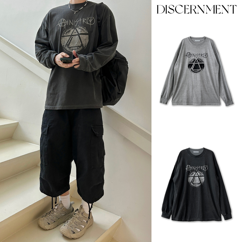 【DISCERNMENT】License Pigment Long Sleeve T-Shirt