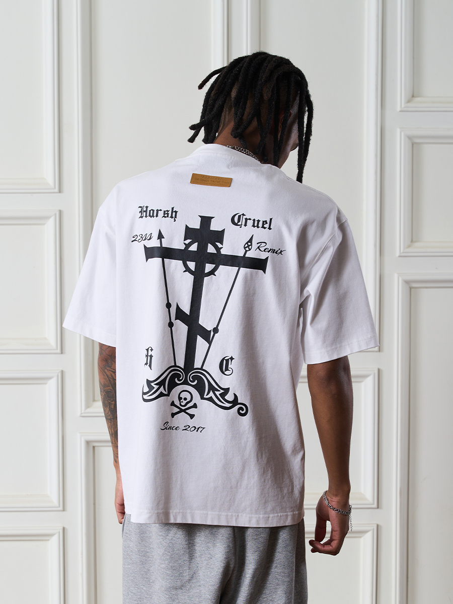 HARSH AND CRUEL ファッション Tシャツ ◆男女シンプル 3色 HARSH AND CRUEL ファッション Tシャツ ◇男女シンプル 3色