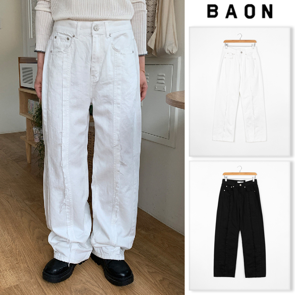 【BAON】Belge fringe wide pants