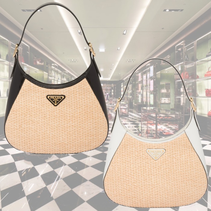 【23SS】新作 ファブリック＆レザーショルダーバッグ ◆プラダ◆