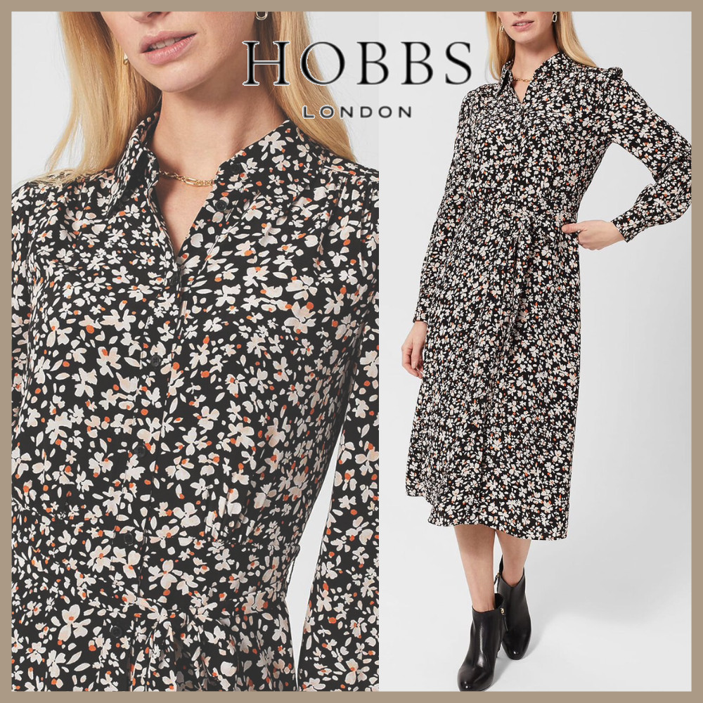 送関込 ★Hobbs London★ MORGEN 花柄 モダン シャツワンピース