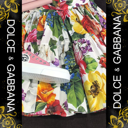 Dolce & Gabbana More Skirts Flower Patterns Casual Style Unisex Street Style Plain