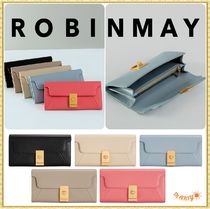 追跡有★ROBINMAY デニム ストラップ付 ペイント風 長財布 追跡有☆ROBINMAY ストラップ付 傷の付きにくい本革 長財布 5色