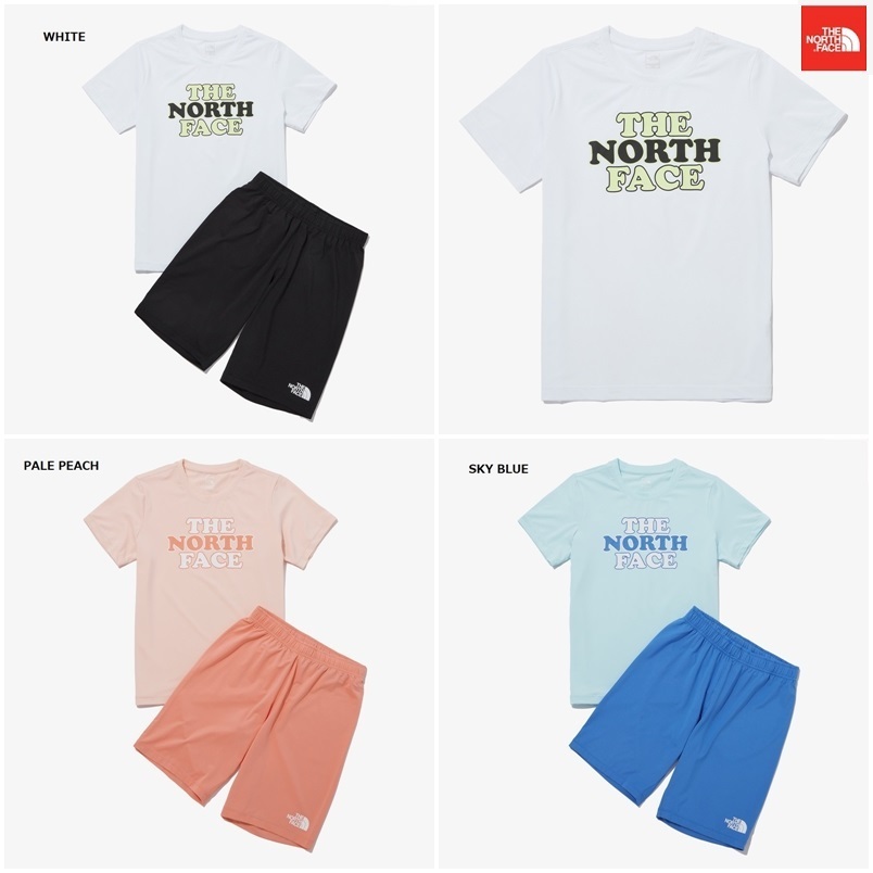 【新作】THE NORTH FACE ★ K'S SUN FREE BIG LOGO EX CREW SET2