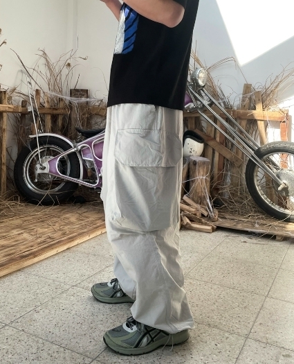 カーゴパンツ IONSEOUL widewide nylon cago PT BBU395