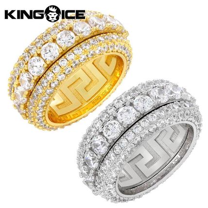 KING ICE キングアイス Spike-Studded Icy Spinner Ring リング Brilliant-Cut Icy Spinner Ring | Hip Hop Rings - King Ice