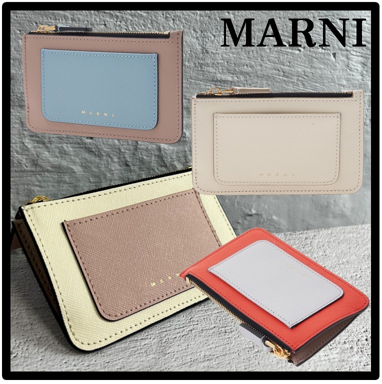 関税込★MARNI★サフィアーノ ジップ付き カードケース★正規品