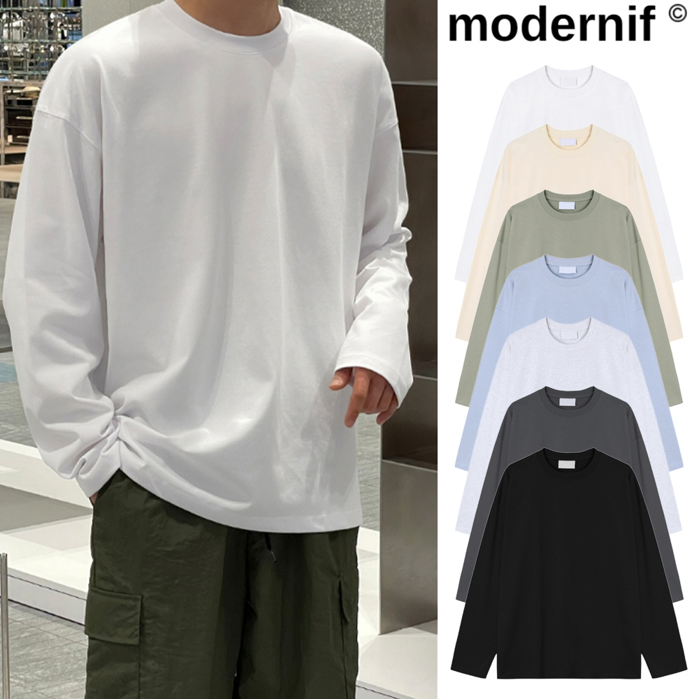 【MODERNIF】Lake MVS Cotton Long Sleeve T-Shirt