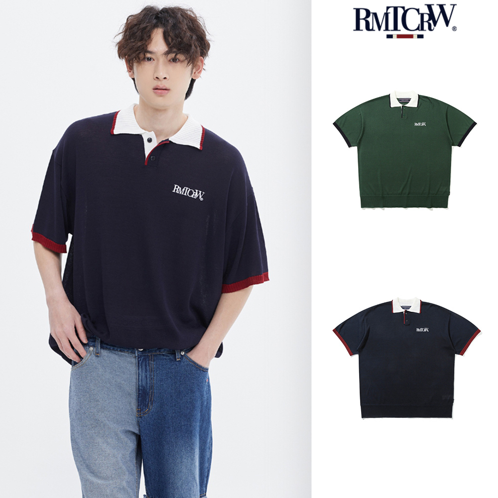【ROMANTIC CROWN】22SS★ RECENT LOGO KNIT POLO
